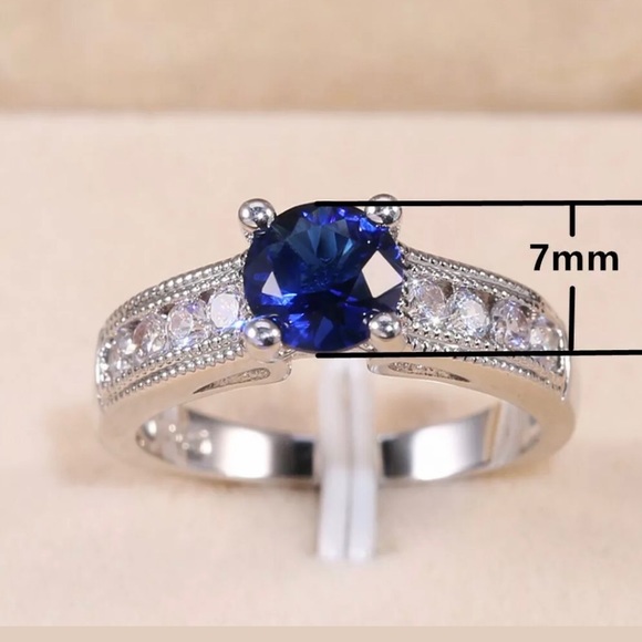NWT 2.15ct Blue Sapphire Ring sz6 - Picture 4 of 4